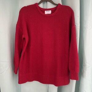 Old Navy Women's Vibrant Red Crew Neck Sweater